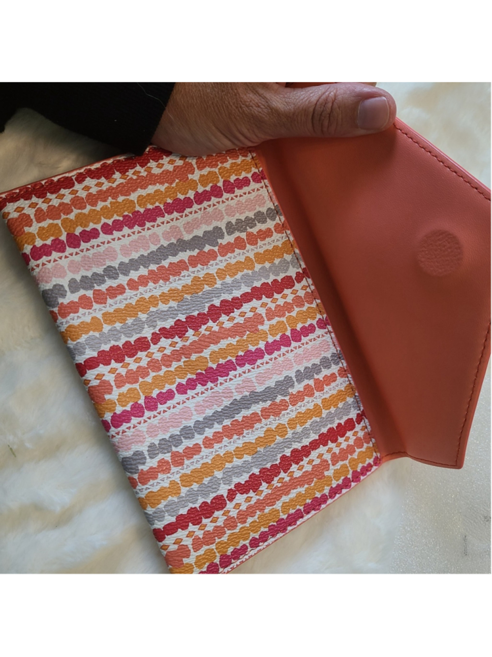 NEW Vera Bradley Tech Envelope in Confetti Stripes Pink, Peach,Orange - Picture 3 of 8